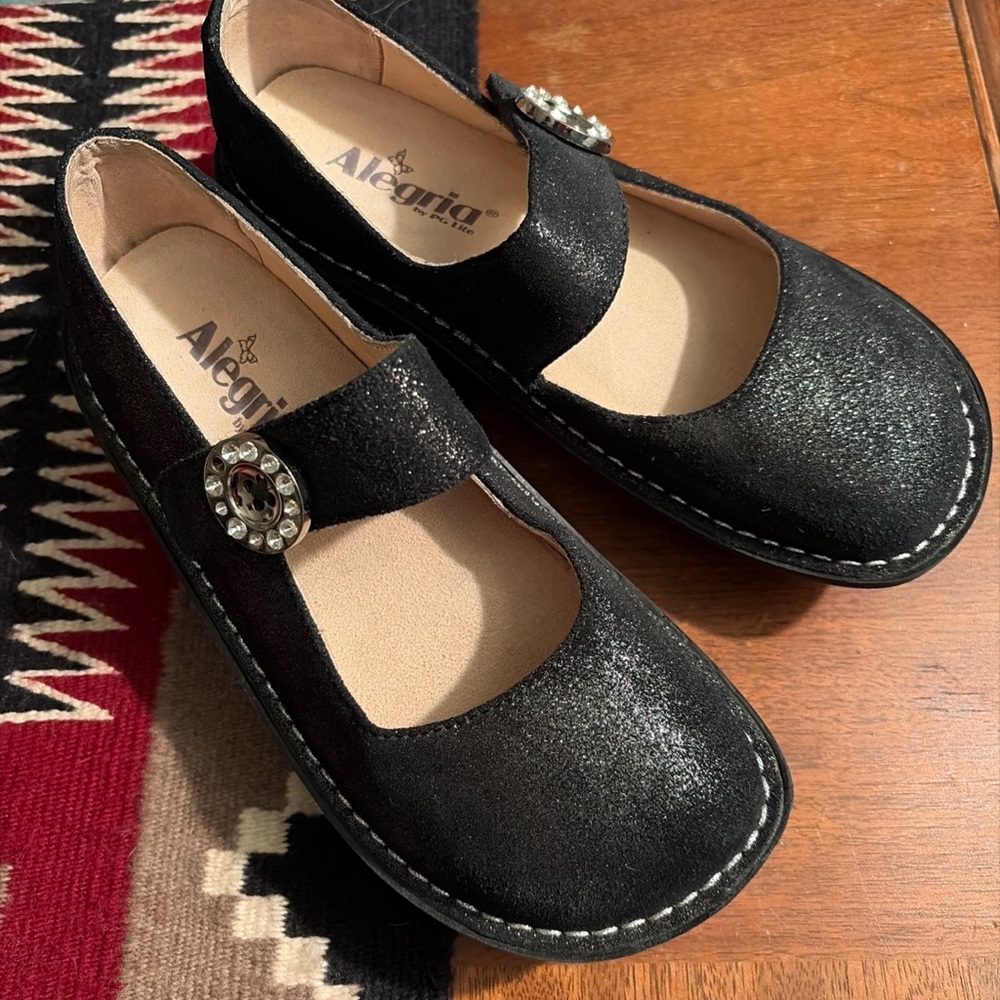 Black Glitter Alegria Mary Jane’s Paloma size 36